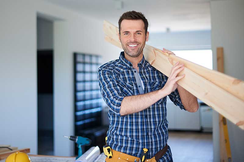 Smiling contractor working